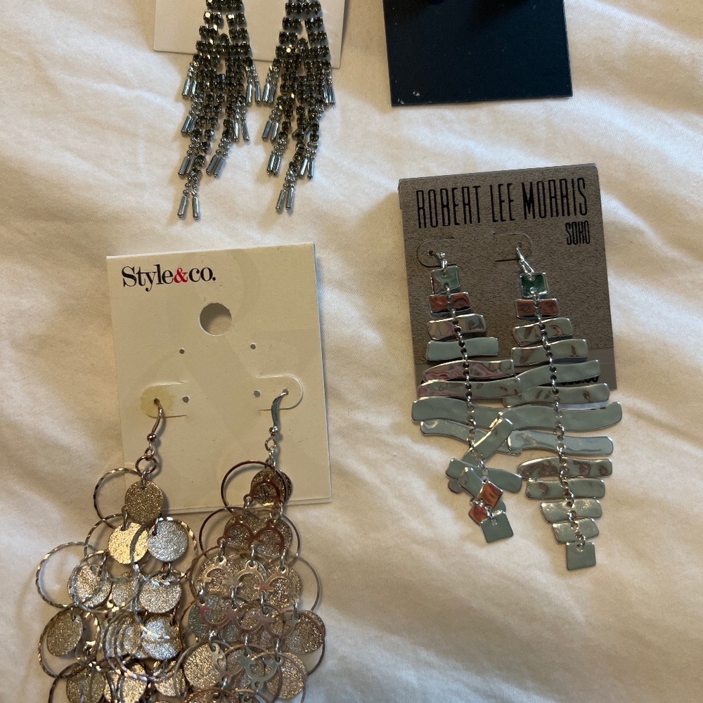 Silver earrings - 4 pairs